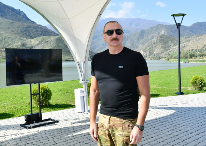  Le président Ilham Aliyev effectue une visite dans la région de Terter - Photos