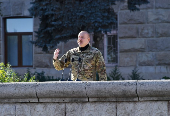  President Ilham Aliyev revealed key factors that led Azerbaijan to Victory at parade in Khankendi 