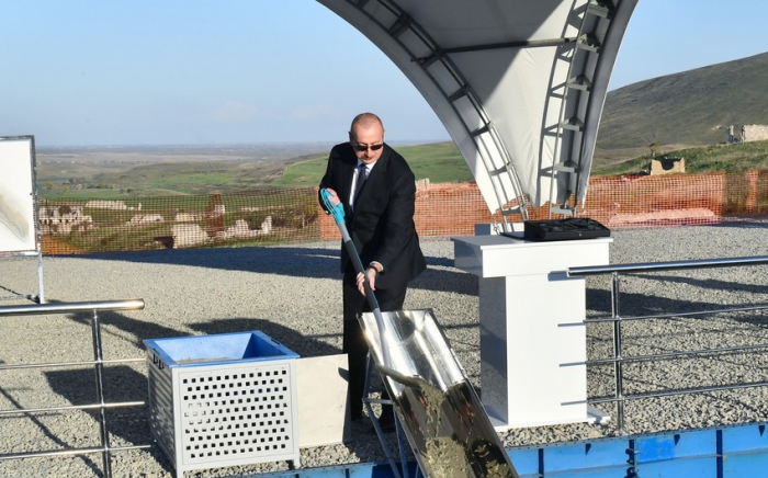   Präsident Ilham Aliyev legte den Grundstein für das Gargabazar-Dorf Füzuli   - FOTOS    