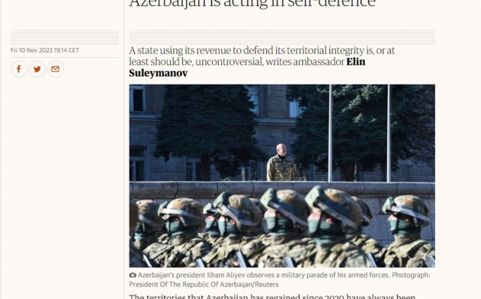 "The Guardian"da Azərbaycanın əleyhinə yazılmış məqalələrə cavab verilib  
