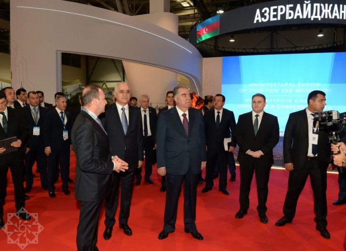 President of Tajikistan views exhibition of SPECA Countries 