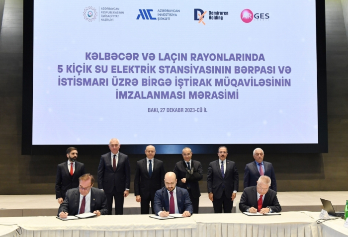   Vereinbarung zur Sanierung von fünf Kleinwasserkraftwerken in den aserbaidschanischen Bezirken Kalbadschar und Latschin unterzeichnet  