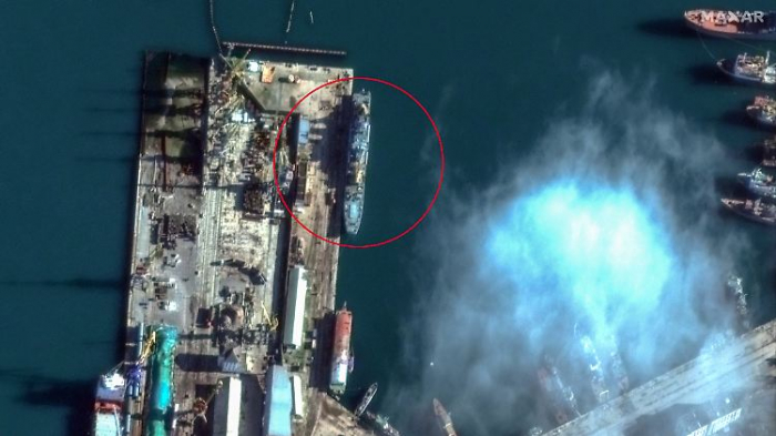   Satellitenfotos zeigen versenktes Kriegsschiff  