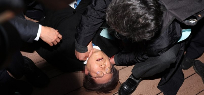 South Korean opposition leader stabbed in the neck during visit to Busan