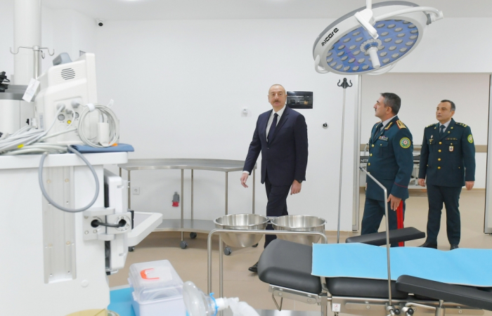  Präsident nahm an der Eröffnung des neuen Militärkrankenhauskomplexes des Staatsgrenzdienstes in Baku teil 