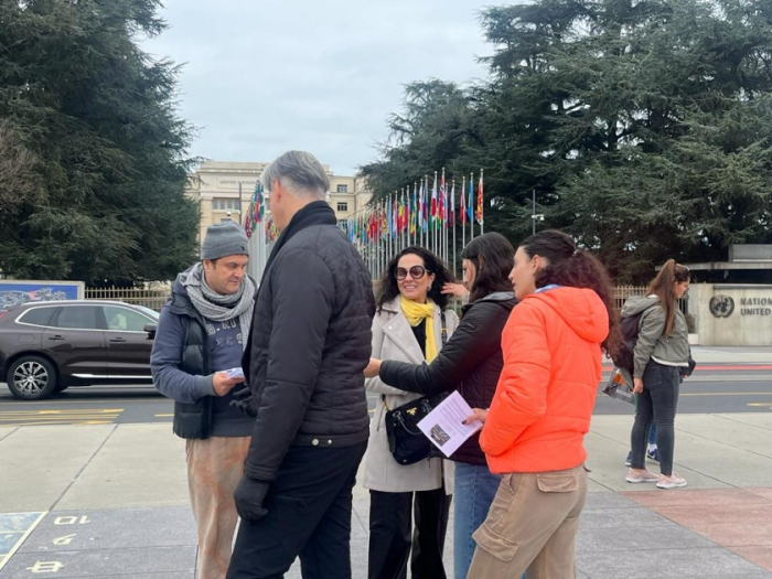 Azerbaijanis stage protest rally in Geneva against mine contamination in liberated territories