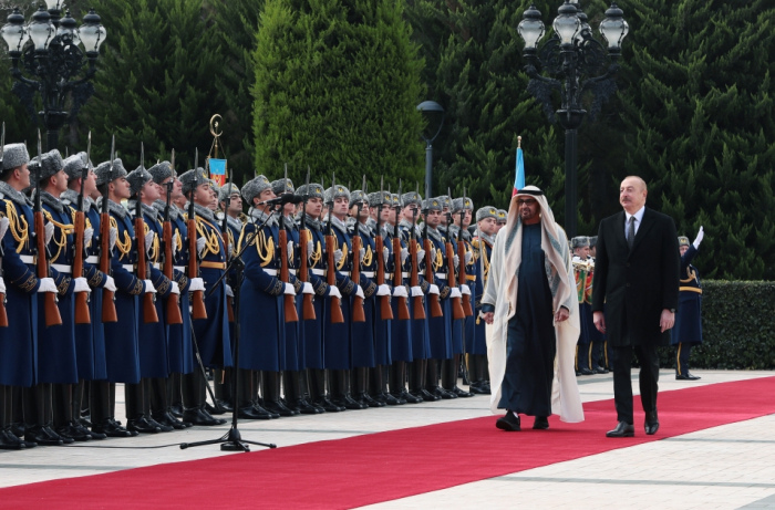  Official welcome ceremony held for UAE President in Baku 