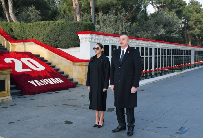  President Ilham Aliyev and First Lady Mehriban Aliyeva visit Alley of Martyrs  