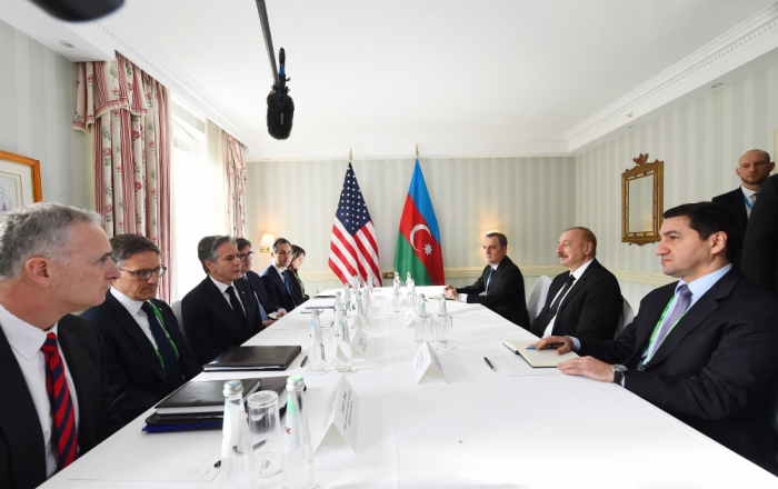 President Ilham Aliyev holds meeting with U.S. Secretary of State Antony Blinken in Munich