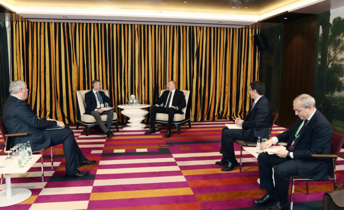  President Ilham Aliyev meets with Chairman of Board of Directors of Indra in Munich 