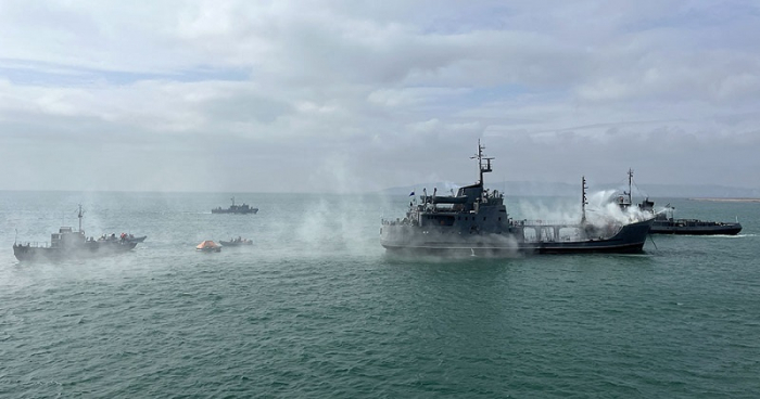   Combat and support ships of Azerbaijan’s Naval Forces hold tactical exercise -   VIDEO    