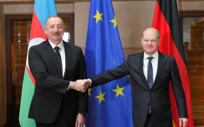  Ilham Aliyev hatte ein Treffen mit Olaf Scholz in München  - FOTOS  