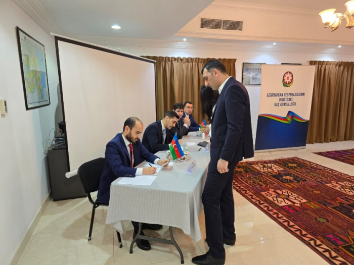 Azerbaijani citizens show active participation in presidential election voting in Dubai and Tabriz