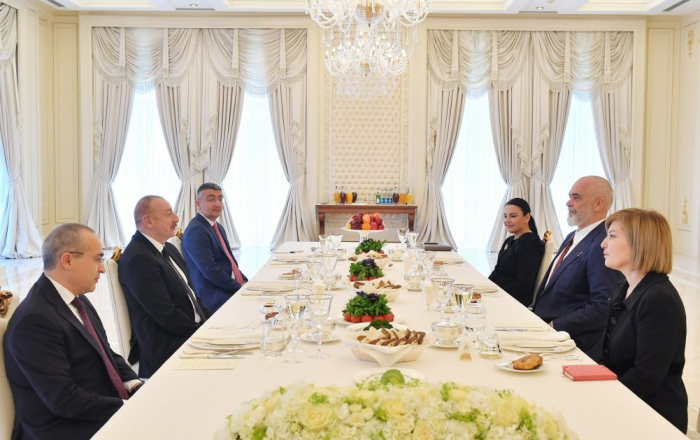 President Ilham Aliyev, Albanian PM hold expanded meeting