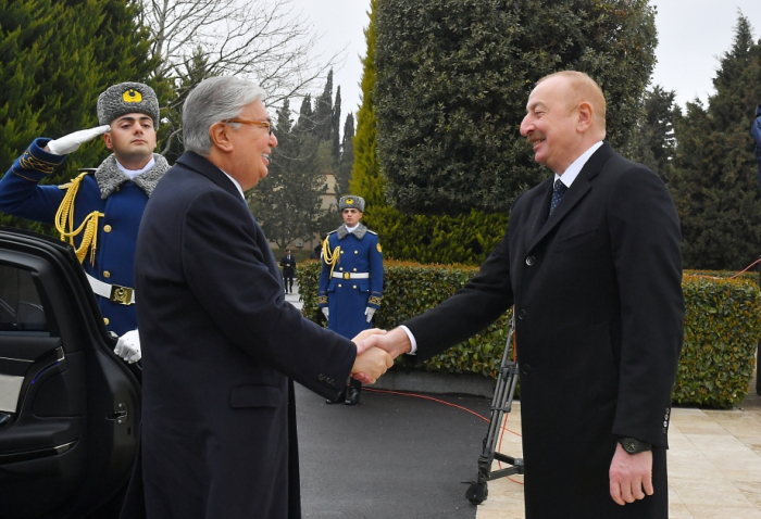   Cérémonie d’accueil officiel du président kazakh Kassym-Jomart Tokaïev à Bakou -   PHOTOS    