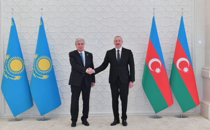   Präsidenten von Aserbaidschan und Kasachstan nehmen an der Eröffnungszeremonie des Kurmangazy-Kinderkreativzentrums in Füzuli teil  