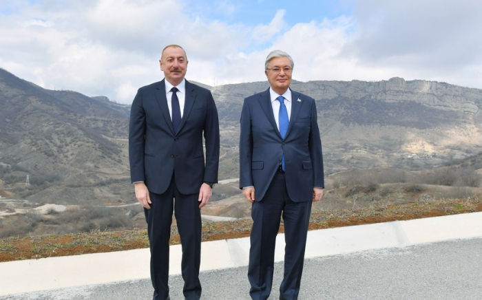  Präsidenten Aserbaidschans und Kasachstans besuchten Schuscha - FOTOS