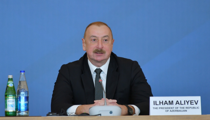   Ilham Aliyev  : "El principal cambio geopolítico que se ha producido en la región es el pleno restablecimiento de la soberanía de Azerbaiyán desde la última vez que nos reunimos" 
