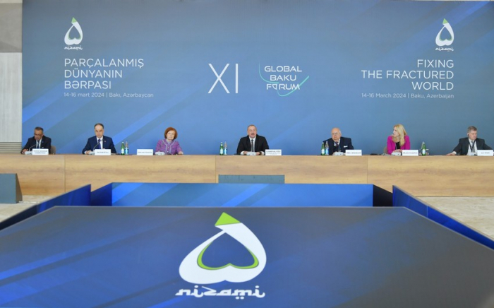 Präsident Ilham Aliyev sprach auf dem XI. Global Baku Forum - FOTOS