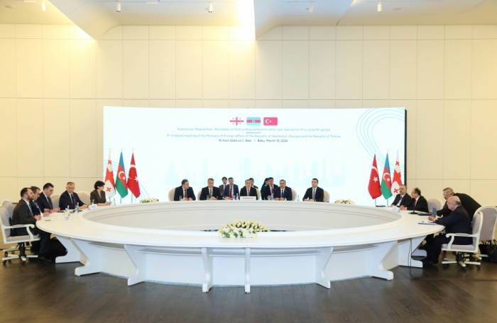  Ninth trilateral meeting of FMs of Azerbaijan, Türkiye, and Georgia kicks off in Baku  