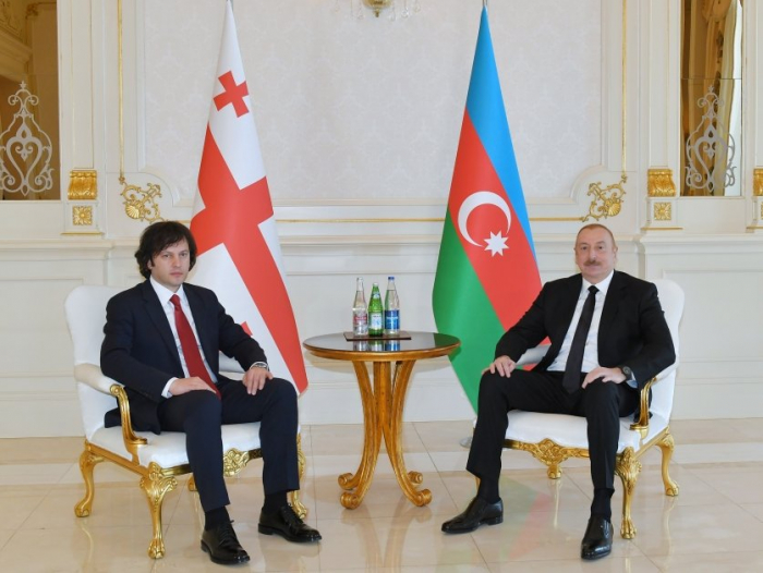   President Ilham Aliyev, PM Irakli Kobakhidze hold one-on-one meeting  