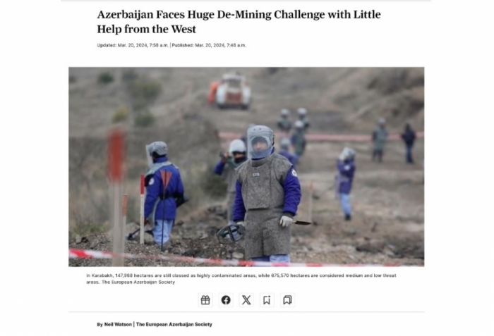   Azerbaijan ready to share its growing de-mining expertise with other countries  