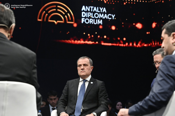    Ceyhun Bayramov Antalyada mediaya açıqlama verib   