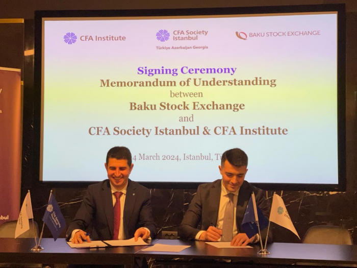“CFA Society Istanbul”, “CFA Institute” və “Bakı Fond Birjası” arasında memorandum imzalanıb