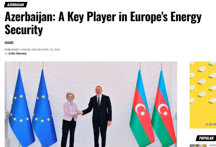  EU Reporter  : "Azerbaiyán es un actor clave en la seguridad energética de Europa" 
