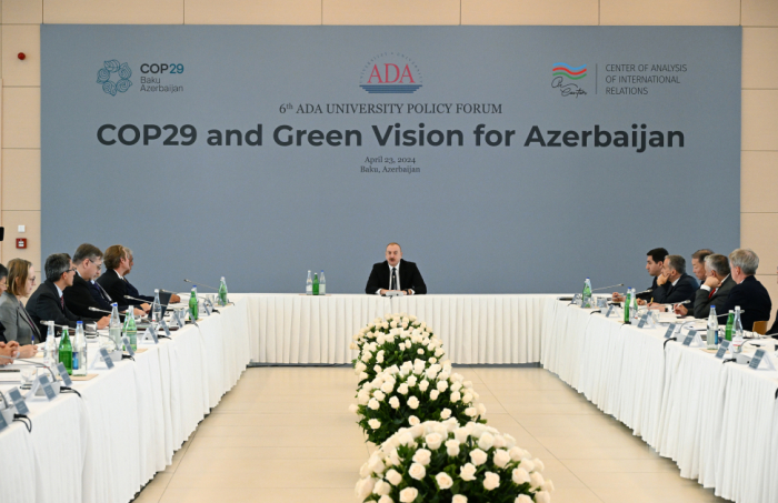  President Ilham Aliyev attends "COP29 and Green Vision for Azerbaijan" int