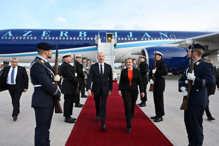   Presidente Ilham Aliyev llega a Alemania para una visita de trabajo  
