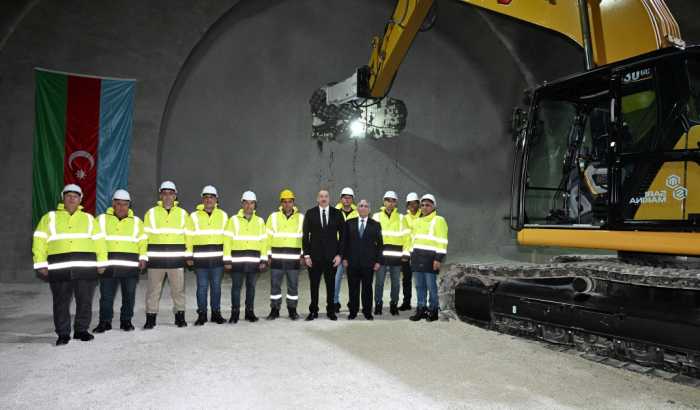 President Ilham Aliyev inspects progress of construction of Ahmadbayli-Fuzuli-Shusha highway 