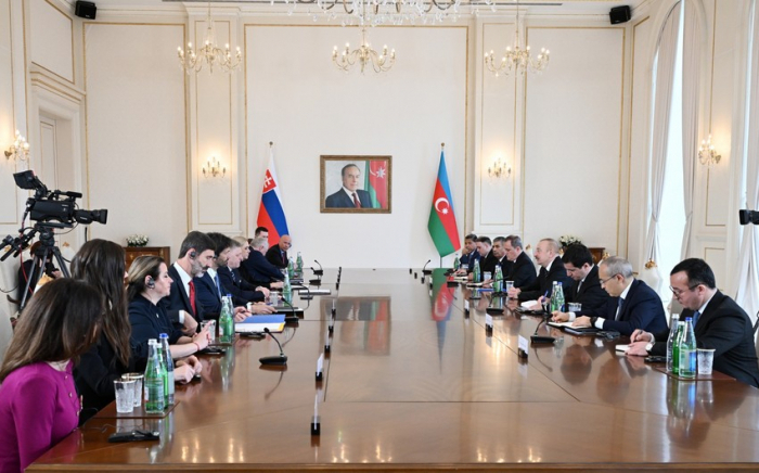  Le président azerbaïdjanais et le Premier ministre slovaque ont eu un entretien élargi aux deux délégations 