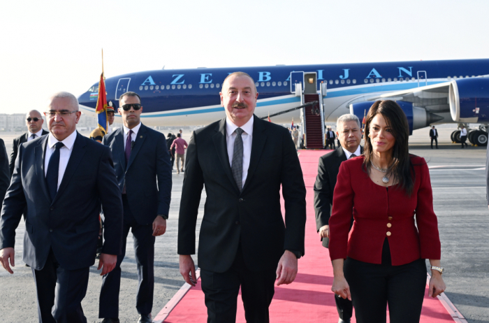   President Ilham Aliyev arrives in Egypt on official visit  