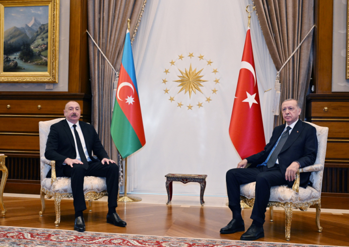  One-on-one meeting between Turkish and Azerbaijani presidents kicks off  