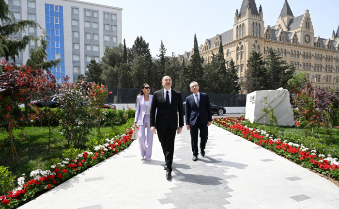   Le président Aliyev et son épouse participent à l’inauguration du nouveau bâtiment de l’Institut de botanique à Bakou  