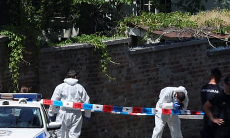 Serbian officer shot with crossbow outside embassy
