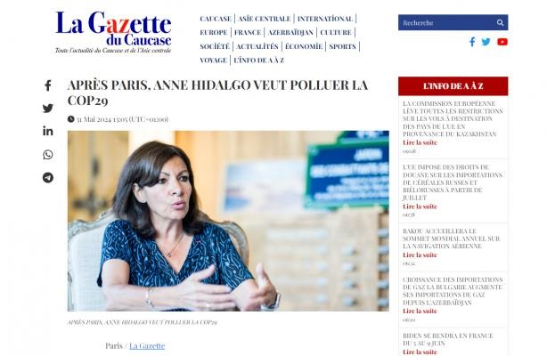   La Gazette du Caucase: Paris mayor makes hypocritical accusations against Azerbaijan  