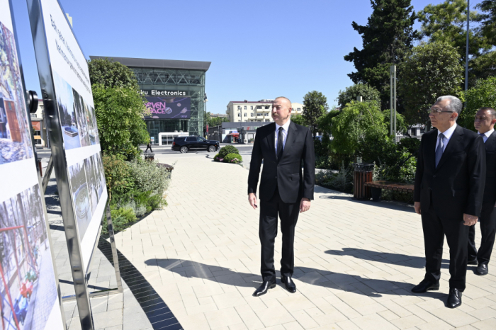   Presidente de Azerbaiyán asiste a la inauguración del Parque Narimanov en Bakú  