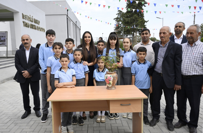 Vice-President of Heydar Aliyev Foundation Leyla Aliyeva attends opening of newly constructed school in Bilasuvar district