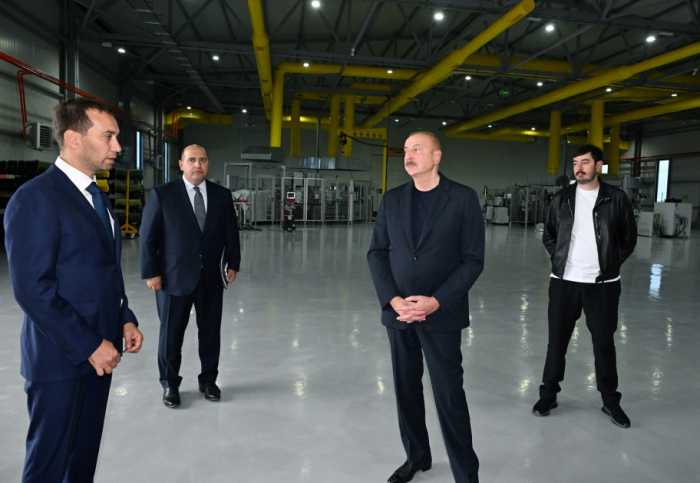 President Ilham Aliyev attends opening of plants at Aghdam Industrial Park