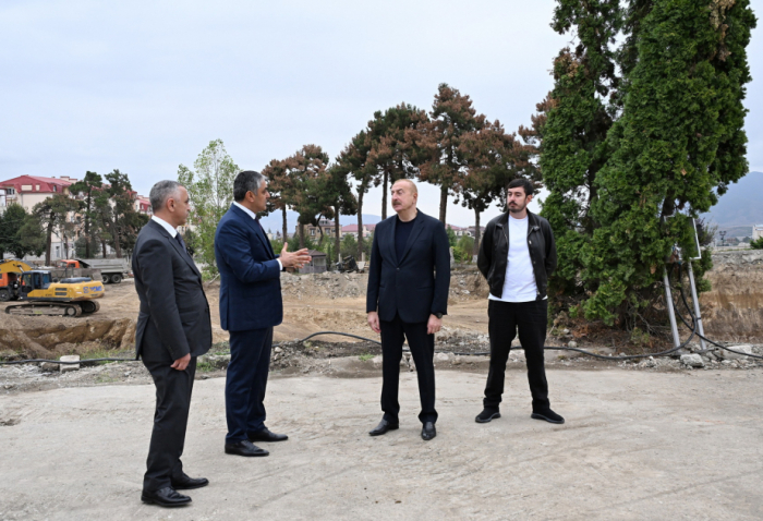 President Ilham Aliyev inspected construction progress of Convention Center at Victory Square in Khankendi