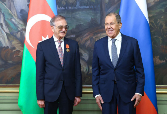 Russian FM presents Order of Alexander Nevsky to Polad Bulbuloglu