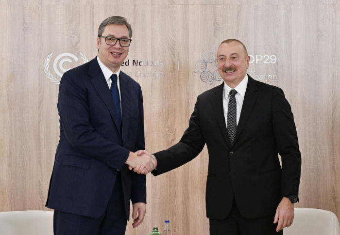  Presidente Ilham Aliyev se reúne con el Presidente de Serbia 