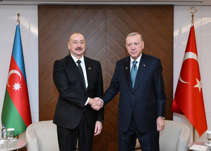  President Ilham Aliyev meets with Turkish counterpart Erdogan in Bishkek 