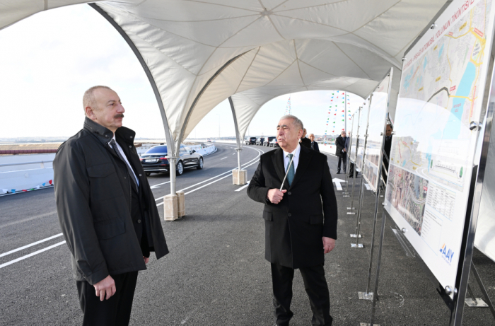  President Ilham Aliyev attends inauguration of Boyukshor–Pirshaghi highway 