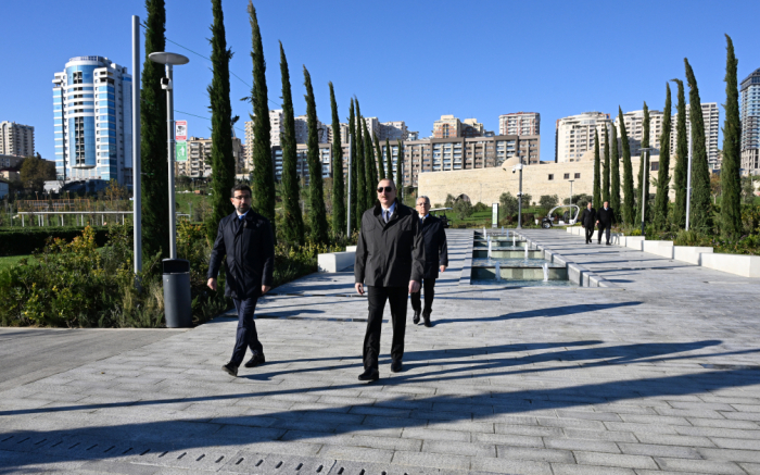 President Ilham Aliyev attends opening of third section of Central Park in Baku