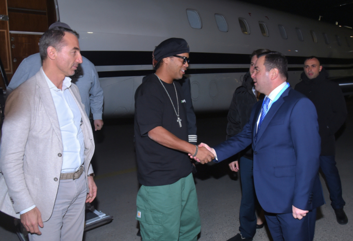   Famous footballer Ronaldinho arrives in Azerbaijan  