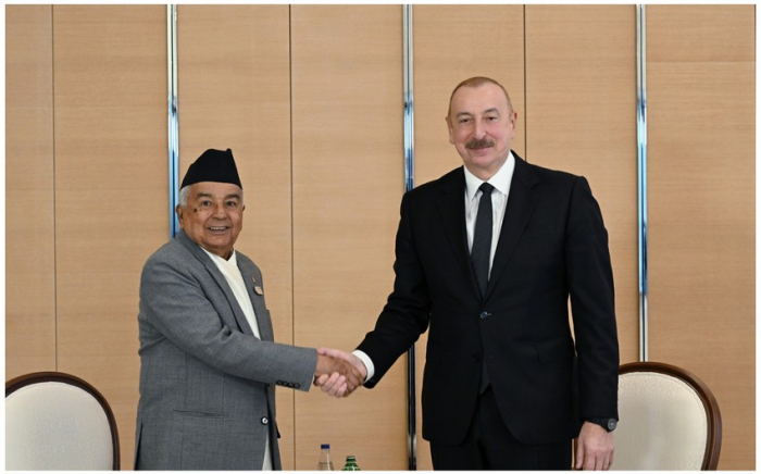   Ilham Aliyev traf sich mit dem Präsidenten von Nepal  