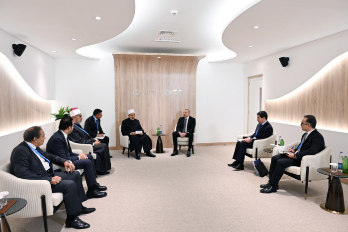 President Ilham Aliyev meets with Grand Imam of Al-Azhar Al-Sharif